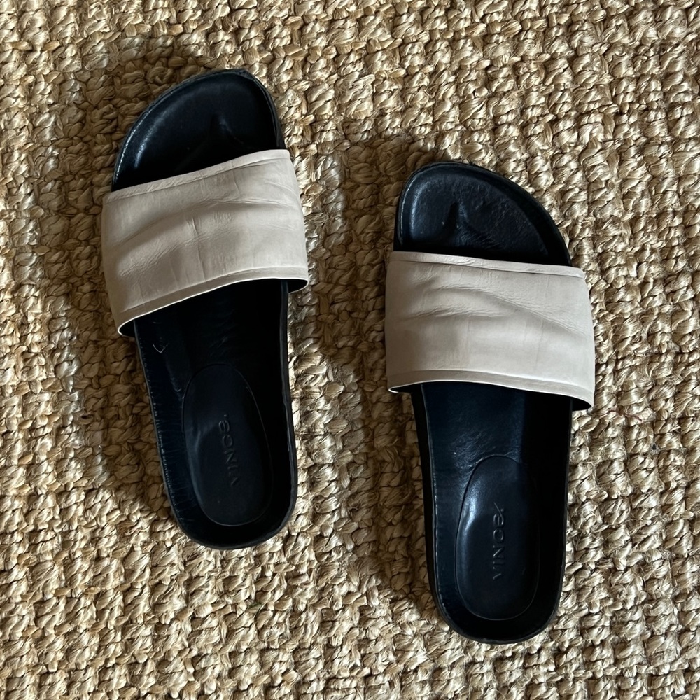 Vince leather slides